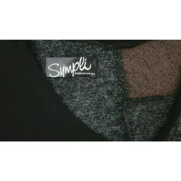 Sympli Tangent Tunic Sweater Mixed Media Lagenlook Hem Mesh Sleeve Knit Top 6-8 - Picture 12 of 12